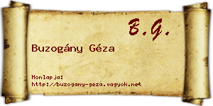 Buzogány Géza névjegykártya