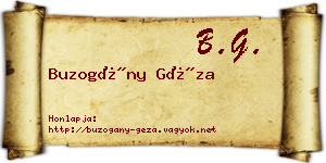 Buzogány Géza névjegykártya
